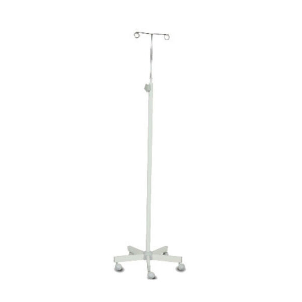 Stainless Steel Saline Stand With Four Hooks (Tubular Base)