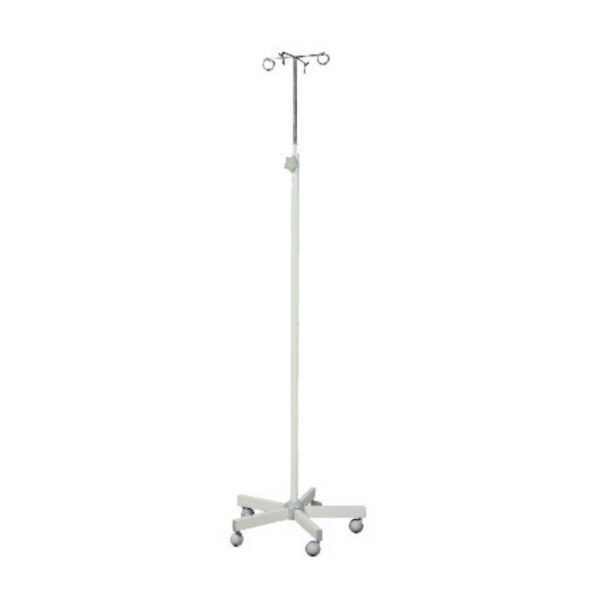Mild Steel Saline Stand  With Four Hooks - Powder Coated